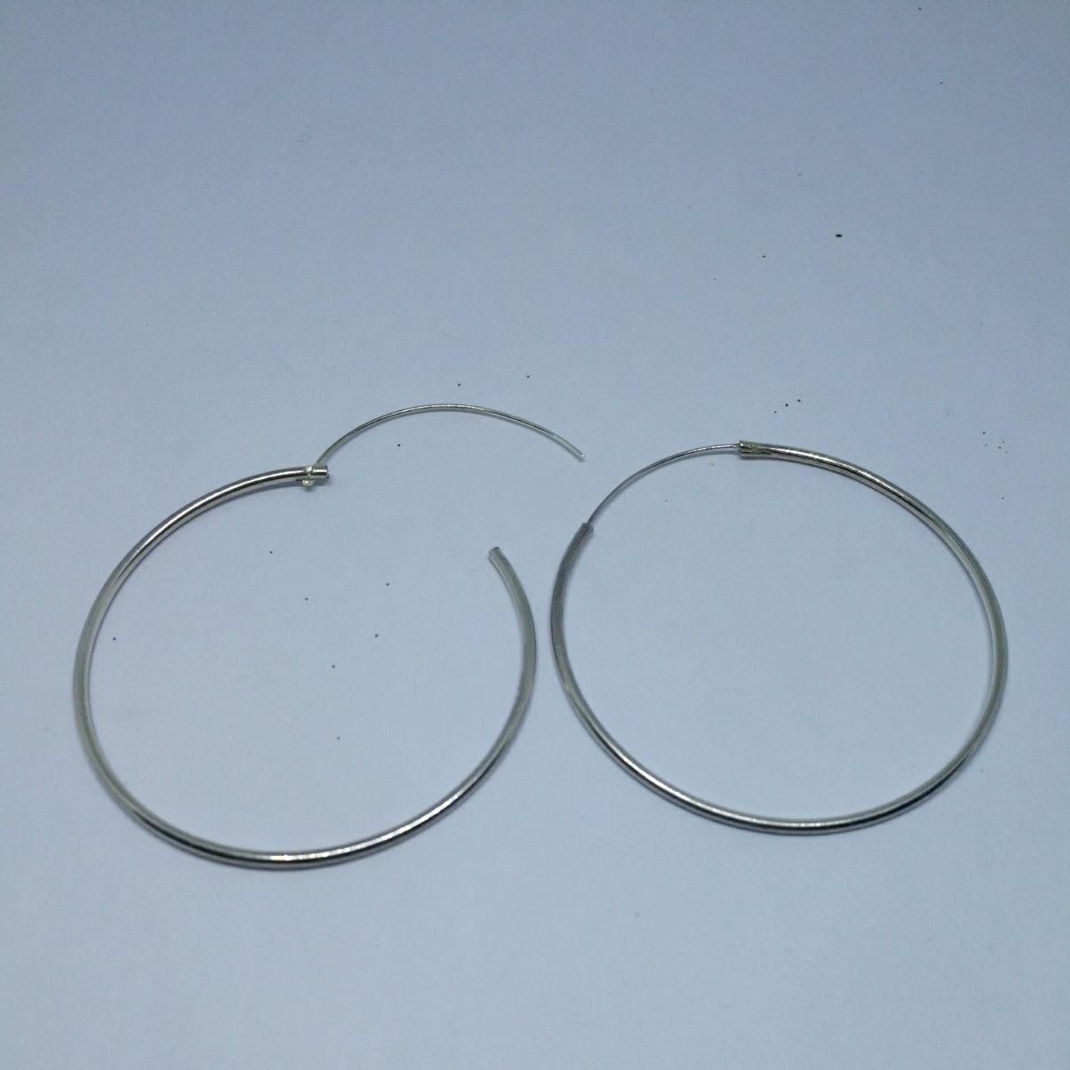 スターリングシルバーピアススタッツ大型両耳用セットフープ50mm 新品未使用送料安Stering Silver 925 ネット最安値 格安セールYM1-6拍卖