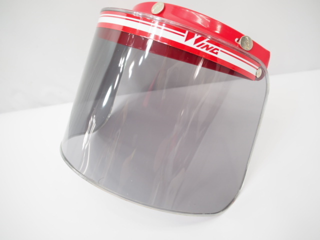 未使用OGK.シールドWING ラージ風防フウボウ スクリーン バイザーS当時レトロ昭和 半キャップ 半ヘル 赤スモーク拍卖