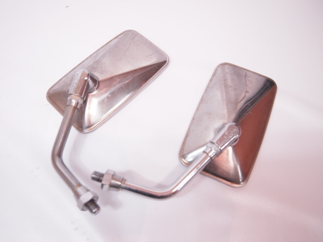 汎用スクエア ミラー左右 割れなしカスタムに。10mmネジ。ZRX ゼファー インパルス イナズマ拍卖