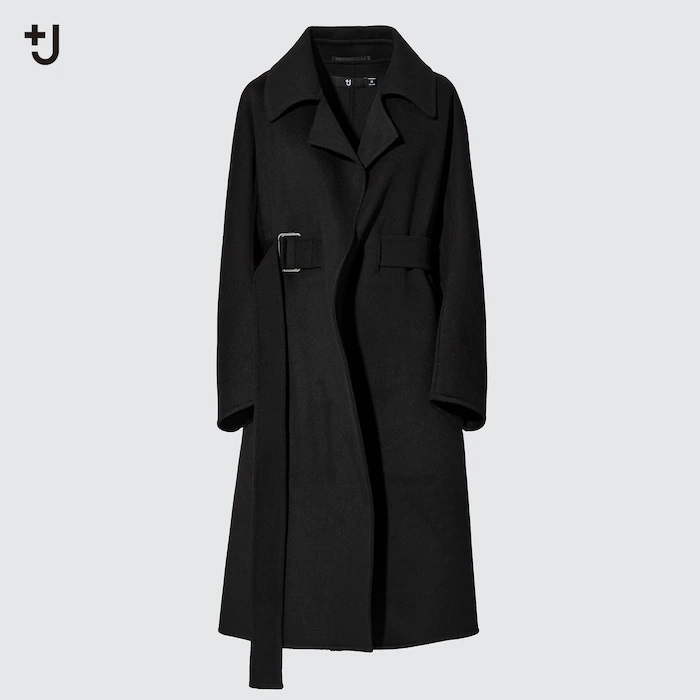 【新品・M・ブラック】ユニクロ×ジル・サンダー +J カシミヤブレンドラップロングコート JIL SANDER 2021AW コートドレス ローブコート拍卖