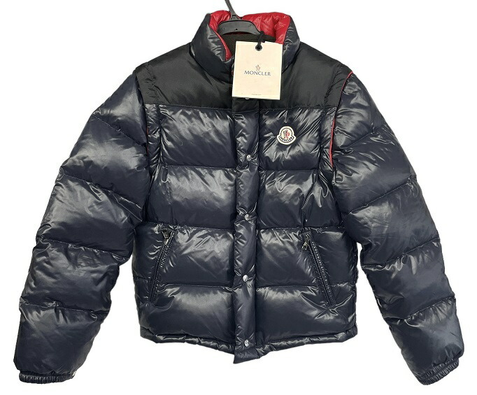 モンクレール ジュニア キッズ 2WAY ダウンコート ダウンジャケット ネイビー 12A MONCLER ダウン 【中古】拍卖