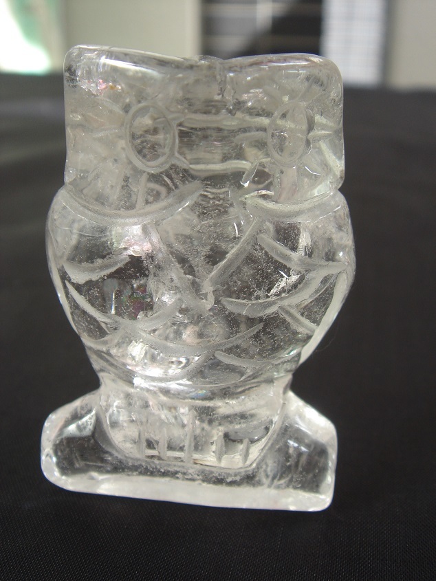 ★★風水置物,お守り、高透明、開運UP、天然水晶の「梟フクロウ」置物☆M1拍卖