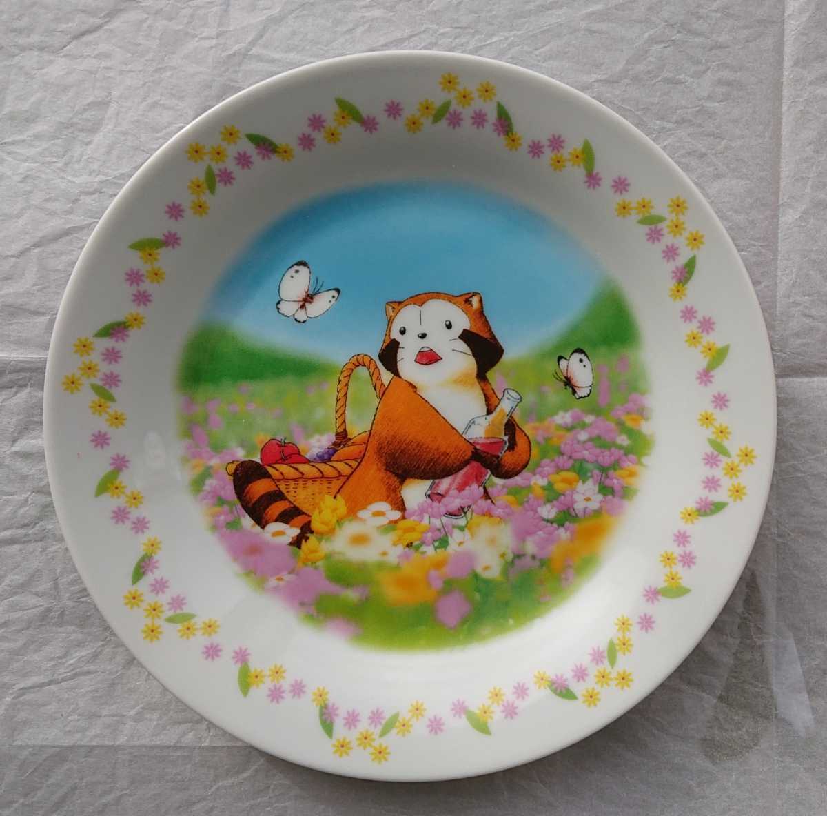 ★レア 非売品 新品 あらいぐまラスカル 絵皿 花畑 ラスカル セブンイレブン キャンペーン品 お皿 陶器 世界名作劇場拍卖