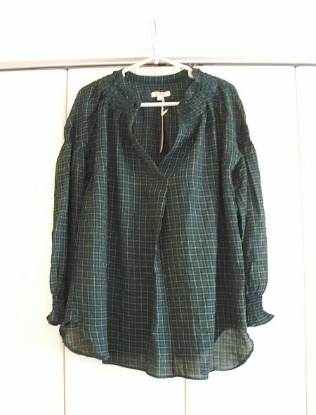 スタディオクリップ★シャーリングチェックシャツ・グリーン★タグ付き拍卖