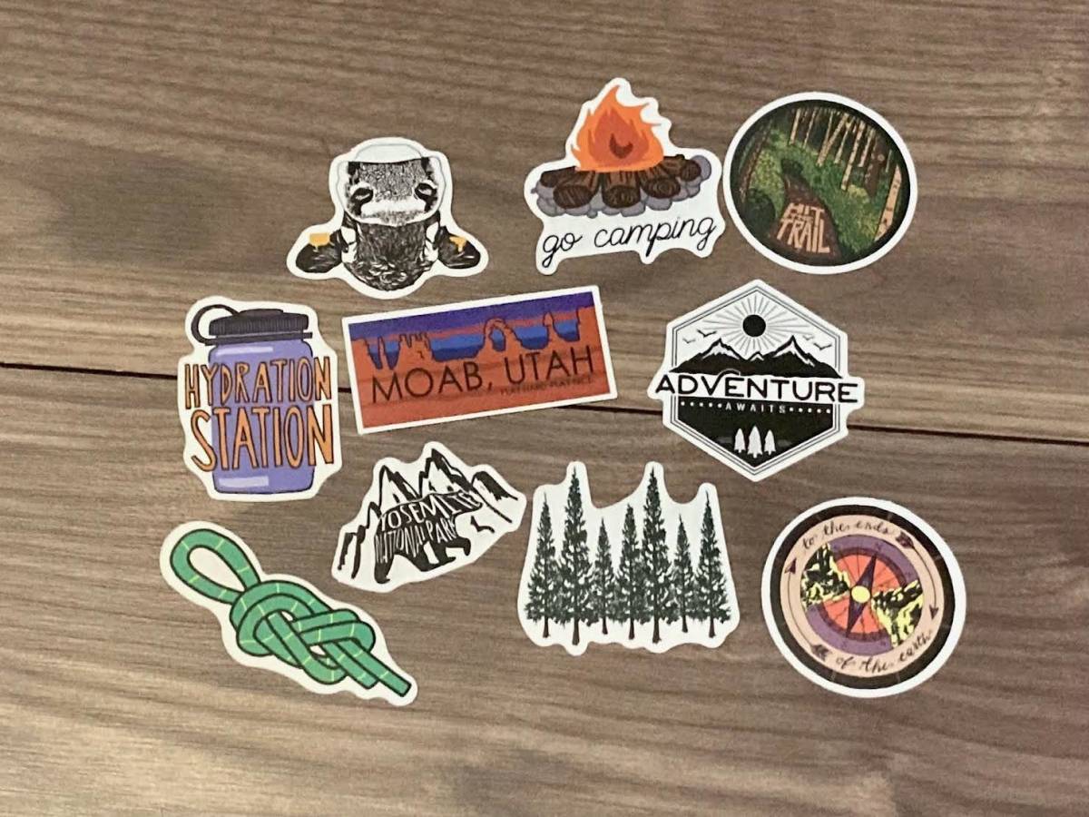 ★送料無料★キャンプ アウトドア ステッカー パソコン アウトドアグッズ 10枚セット 防水拍卖