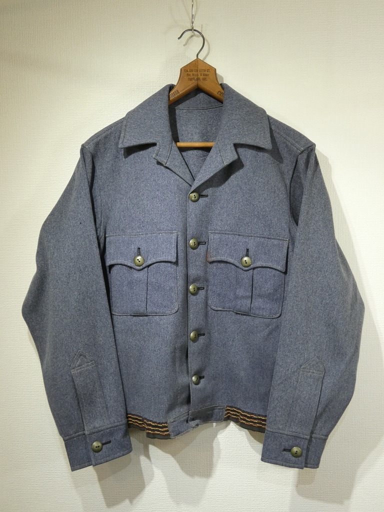 レア 30s 40s ビンテージ US MILITARY ROTC A-1 スタイル ゴムリブ ウール ジャケット M位 カデット 50s US ARMY USMC USN USAF ハトメ拍卖