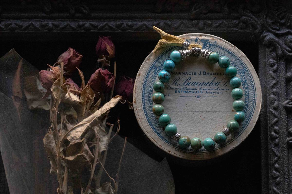 *unisex turquoise&karennsilverブレスレット拍卖