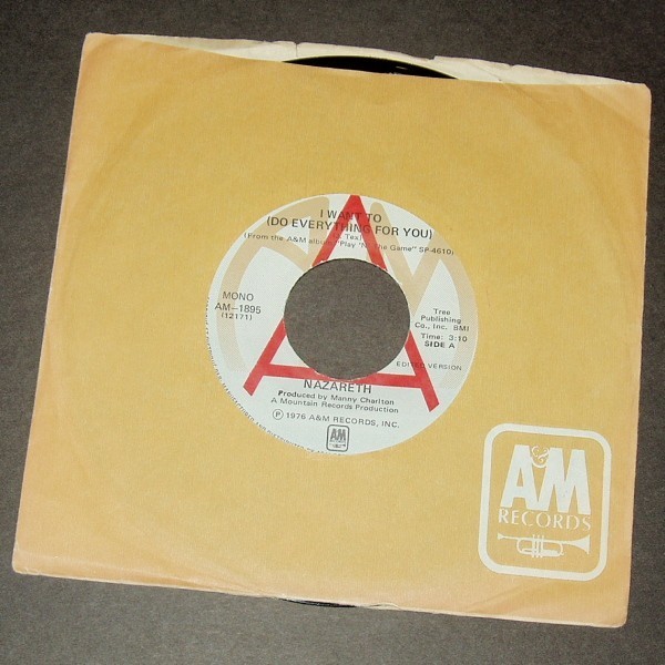 NAZARETH I Want to (Do Everything for You) M/S カナダ盤シングルPR A&M拍卖