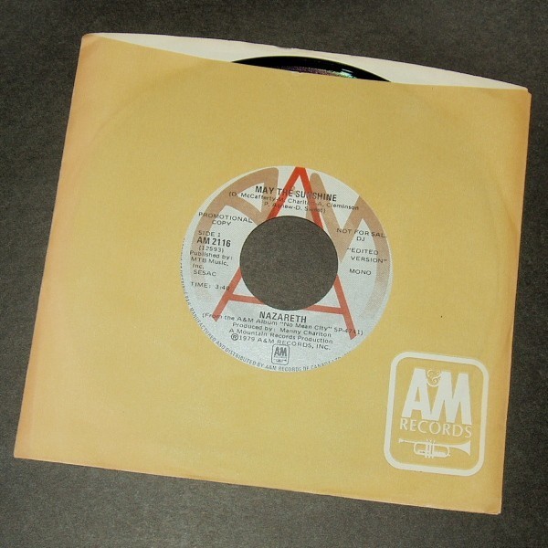 NAZARETH May the Sunshine M/S カナダ盤シングルPR A&M拍卖