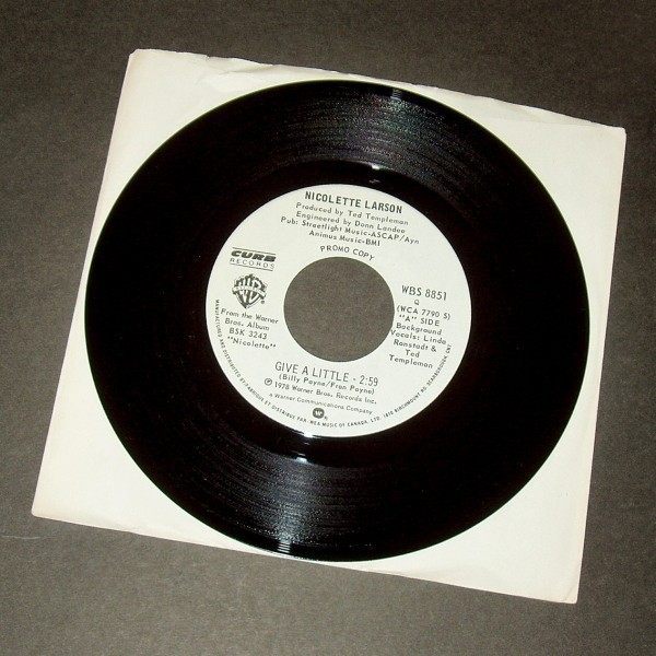 NICOLETTE LARSON Give a Little カナダ盤シングルPR WB 1978拍卖