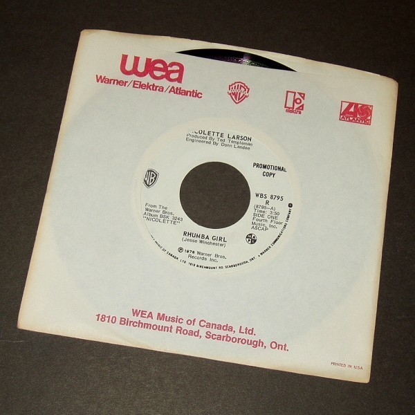 NICOLETTE LARSON Rhumba Girl カナダ盤シングルPR WB 1978拍卖
