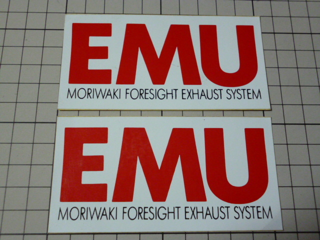 MORIWAKI FORESIGHT EXHAUST SYSTEM EMU ステッカー 2枚 当時物 です(103×53mm) モリワキ エミュー フォーサイト拍卖
