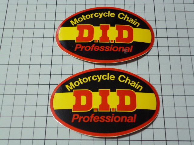 Motorcycle Chain D.I.D Professional ステッカー 2枚 当時物 です(96×63mm) DID ダイドー モーターサイクル チェーン 大同工業拍卖