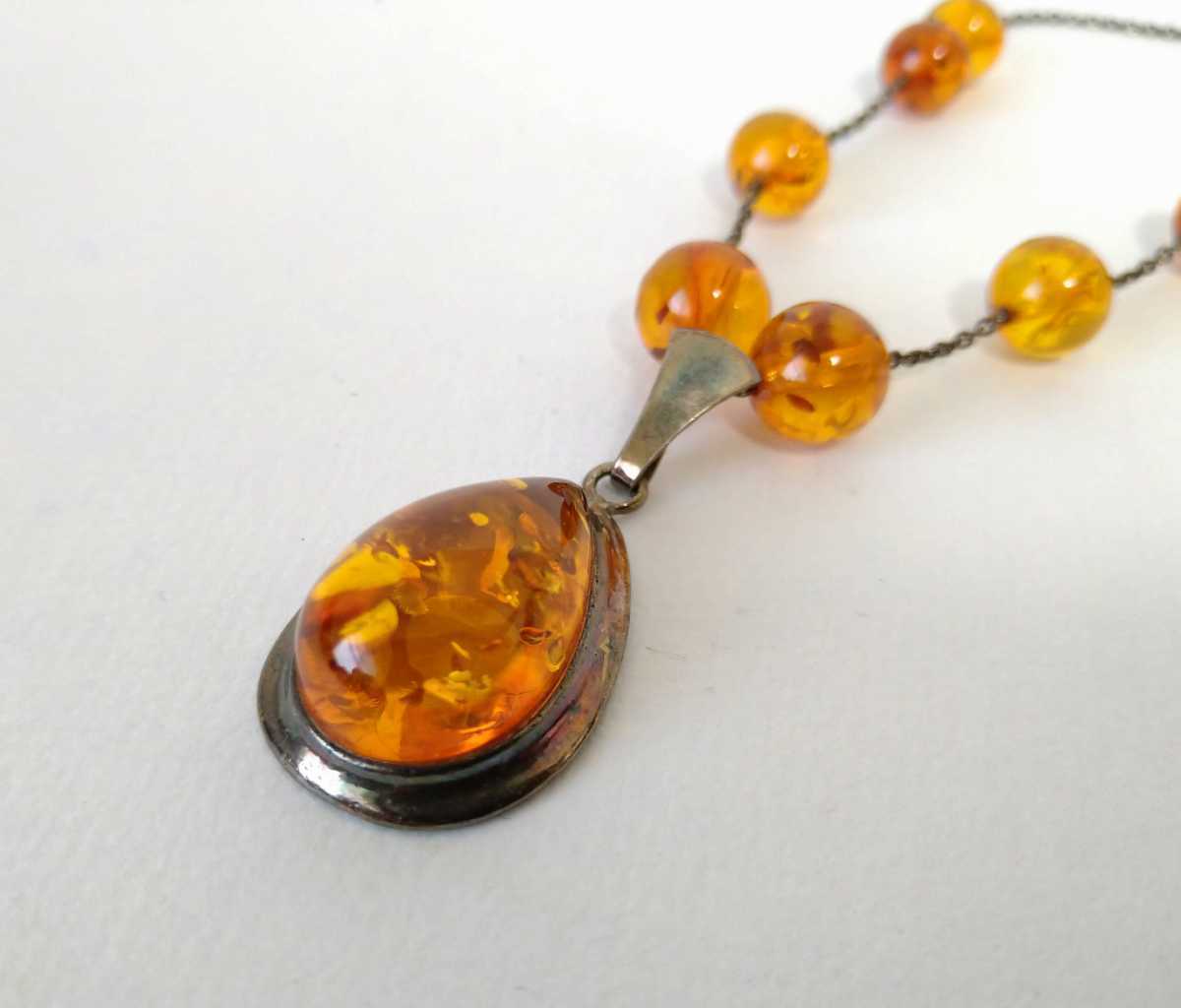β 琥珀 アンバー ネックレス β 琥珀 コハク ペンダント拍卖