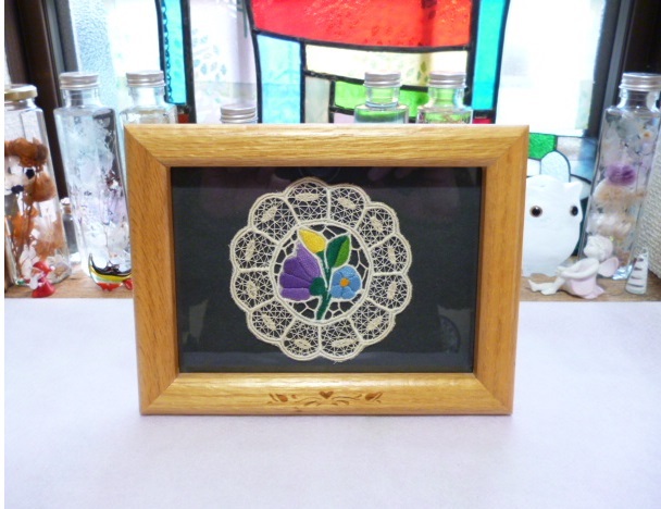 ζБ ハンガリー カロチャ刺繍 飾り 置物 ζБ Hungary 額 フレーム拍卖