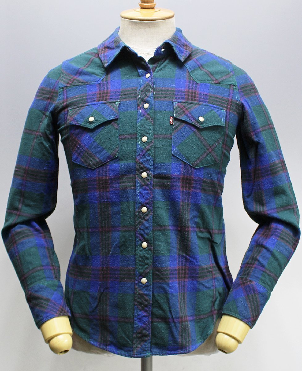 Levi's (リーバイス) CHECK WESTERN SHIRT / チェック ウエスタンシャツ ネイビー拍卖