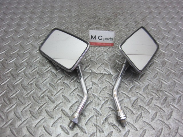 社外 汎用 ミラー 左右セット 右ミラー逆ネジ 10mm メッキ拍卖