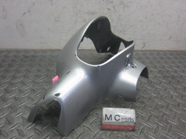 スズキ レッツ4FI CA43A? 純正 ハンドルカバー 銀 シルバー 割れ無 CA45A? フロントカウル拍卖