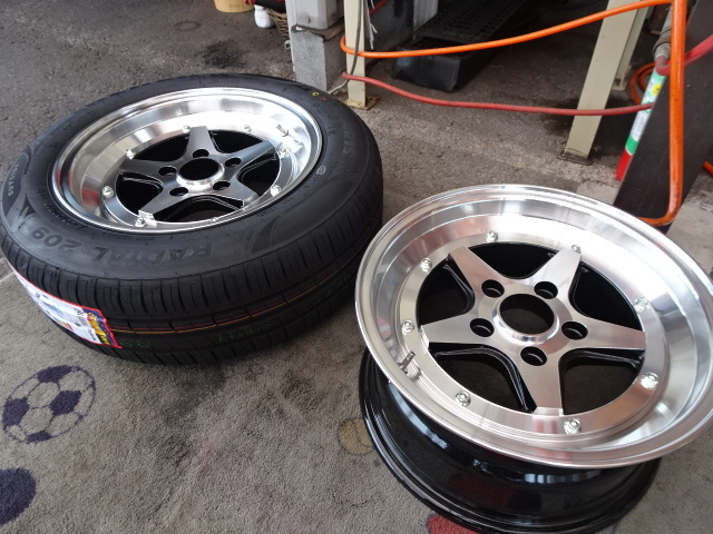 ロンシャン 7J-15 114.3/5H 海外製 195/60R15 新品セット 旧車拍卖