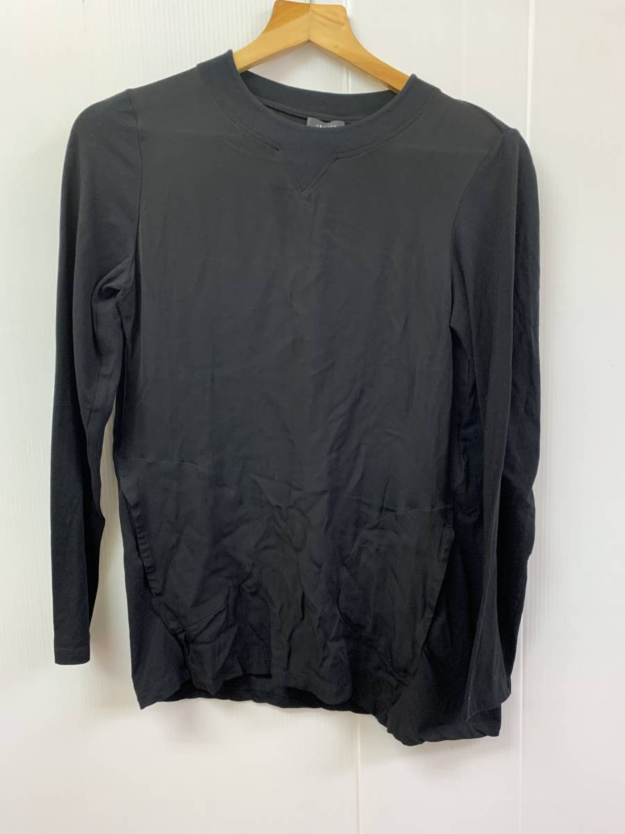 y38★theory 長袖チュニックカットソー ブラック ポケット2  サイズS★春拍卖