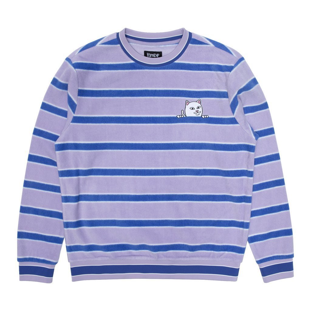 Ripndip Peeking Nermal Brushed Fleece Crewneck Lavender S拍卖