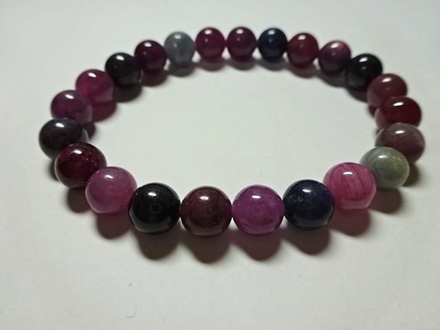 新品 パワーストーンブレスレッド・ルビー/サファイア<情熱と生命力>23粒16㎝ 003拍卖