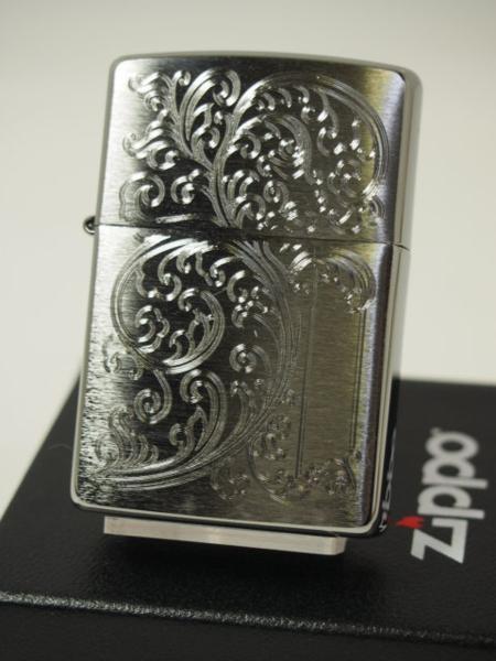 2016年製 Zippo 唐草 彫刻 // アラベスク // ブラッシュクローム 銀色#29446拍卖
