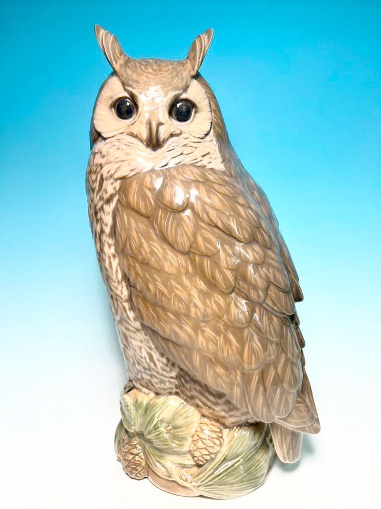 ☆ H36.5cm 西洋アンティーク ロイヤルコペンハーゲン ミミズク 木兎 みみずく herda 作 フィギュリン 箱無し拍卖