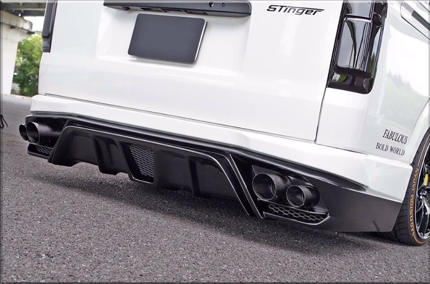 S A D カスタムジャパン ハイエース 200系 4型 リアバンパー 未塗装 S.A.D CUSTOM JAPAN STINGER スティンガー拍卖