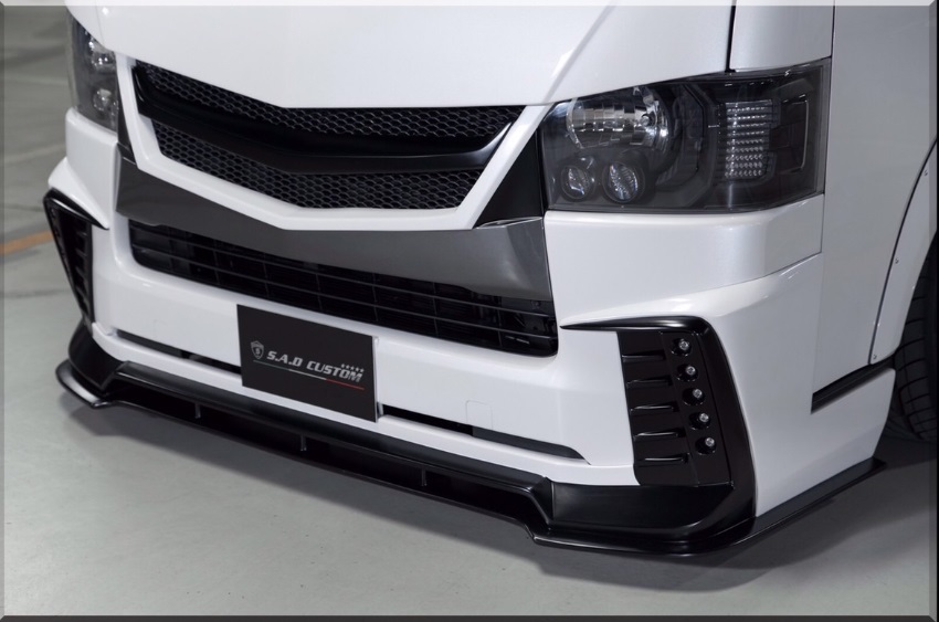 S A D カスタムジャパン ハイエース 200系 4型 フロントネオハーフスポイラー 未塗装 S.A.D CUSTOM JAPAN AGENT エージェント拍卖