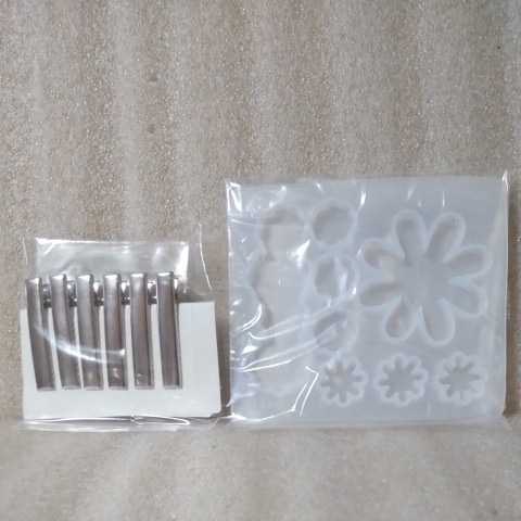 ♪バレッタ お花★シリコンモールド+ヘアクリップ6個セット拍卖