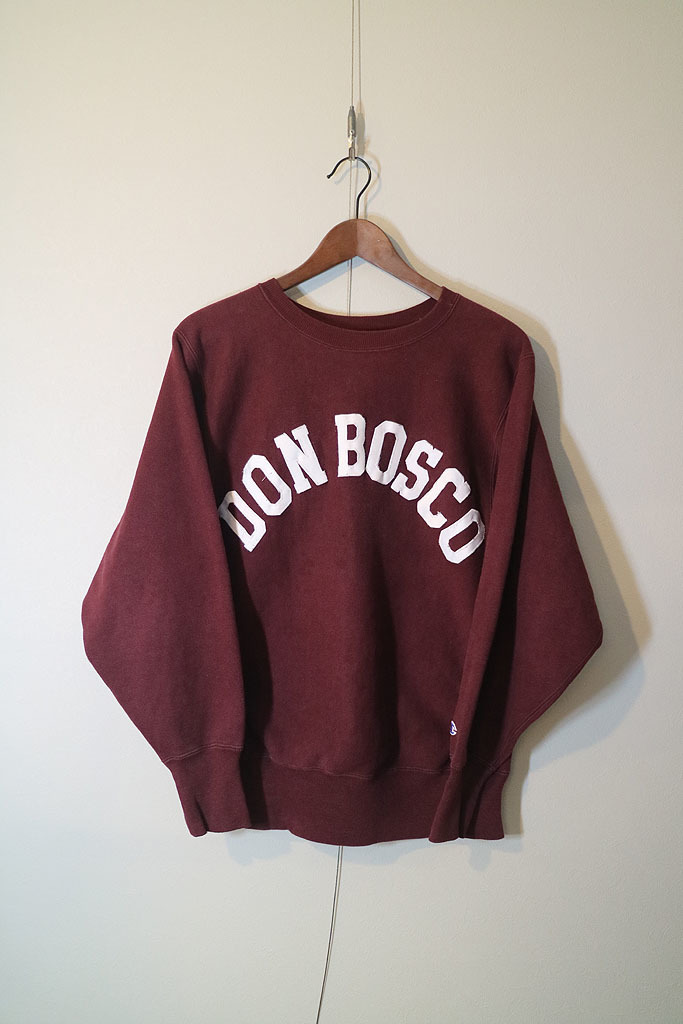 90's Champion REVERSE WEAVE "DON BOSCO” チャンピオン/リバースウィーブ/スウェット/刺繍タグ/USA製/バーガンディ/M拍卖