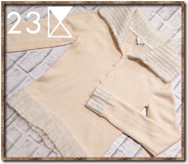 ☆23区 DEUX モヘヤ混ニット オフホワイト☆やや難拍卖