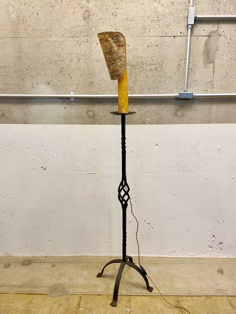 イギリス 英国 アンティーク スタンドライト キャンドル 照明 インテリア 店舗什器 店舗備品 ヴィンテージ アイアン【4265】拍卖