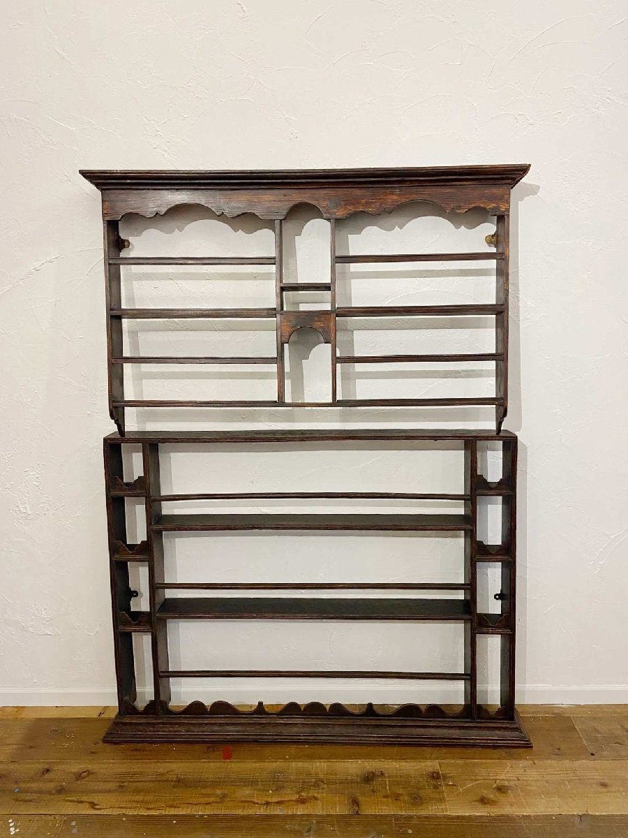 英国 イギリス アンティーク オーク ウォールラック 大型 2個セット ディスプレイ 店舗什器 店舗備品 インテリア 壁面【8745】拍卖