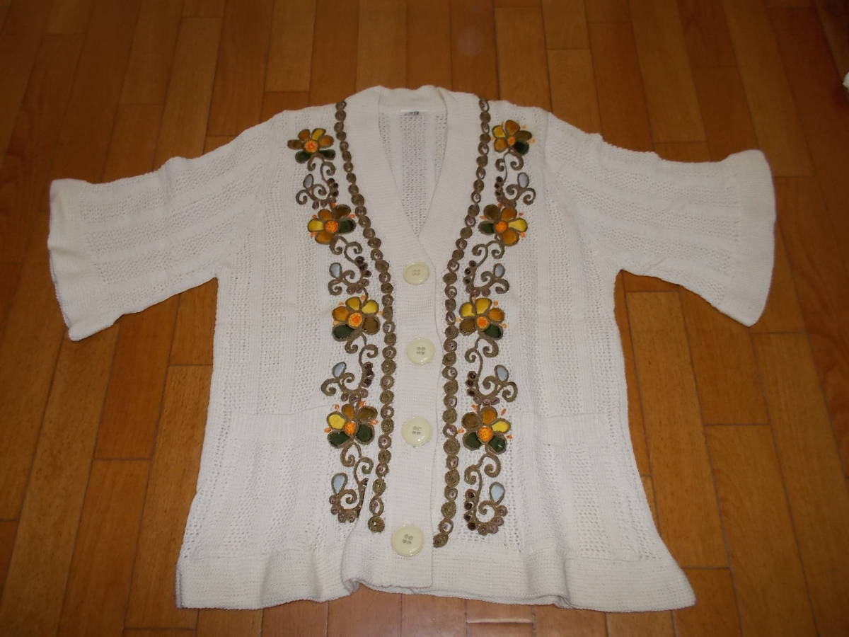 LL(13号)メッシュ+刺しゅう入り スタイリィシュセーター!拍卖