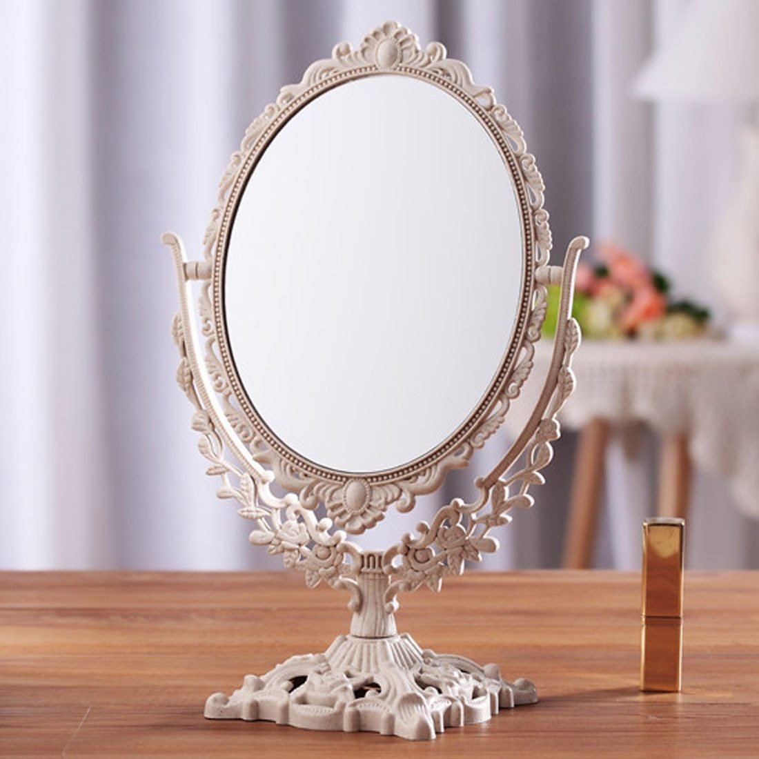 LYW866★プリンセス系☆彡 アンティーク卓上ミラー スタンド 化粧 鏡 メイク ヨーロッパ 西洋 ヴィンテージ レトロ 拍卖
