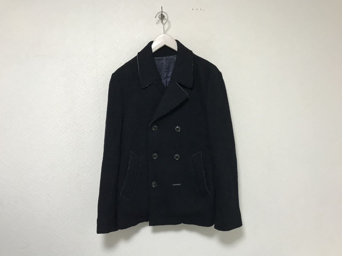 本物タケオキクチTAKEOKIKUCHIウールピーコートPミリタリージャケットサーフアメカジビジネススーツ紺ネイビーメンズ2M拍卖