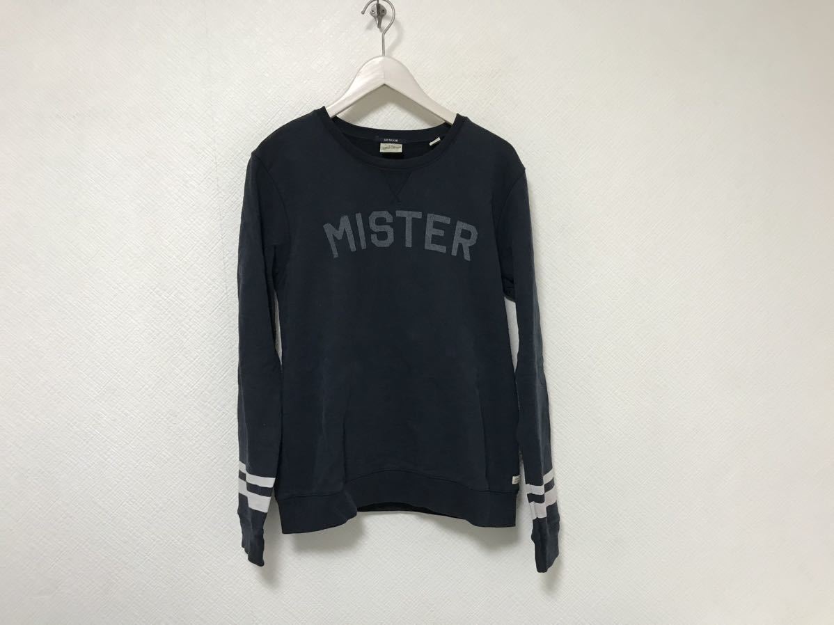 本物スコッチアンドソーダSCOATCH&SODAコットンプリントスウェットトレーナー長袖メンズレディースアメカジ黒ブラックトルコ製16M拍卖