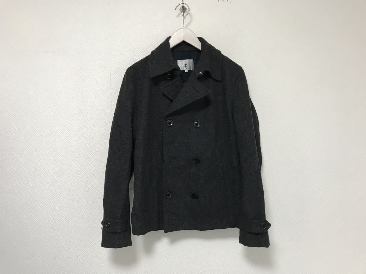 本物タケオキクチtkTAKEOKIKUCHIウールピーコートPジャケットビジネススーツメンズ3グレーL拍卖