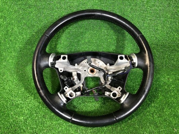 MITSUBISHI 三菱 デリカ D5 CV5W H21年 純正 レザー ステアリング ハンドル LOWDEST G-NAVI STEERING ID:1468拍卖