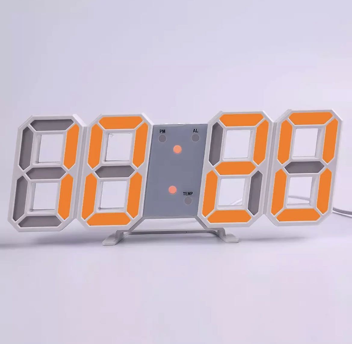 LED デジタル時計 壁掛け時計 置き時計 壁掛け 置時計 CLOCK 時計 アラーム インテリア オレンジ 252拍卖