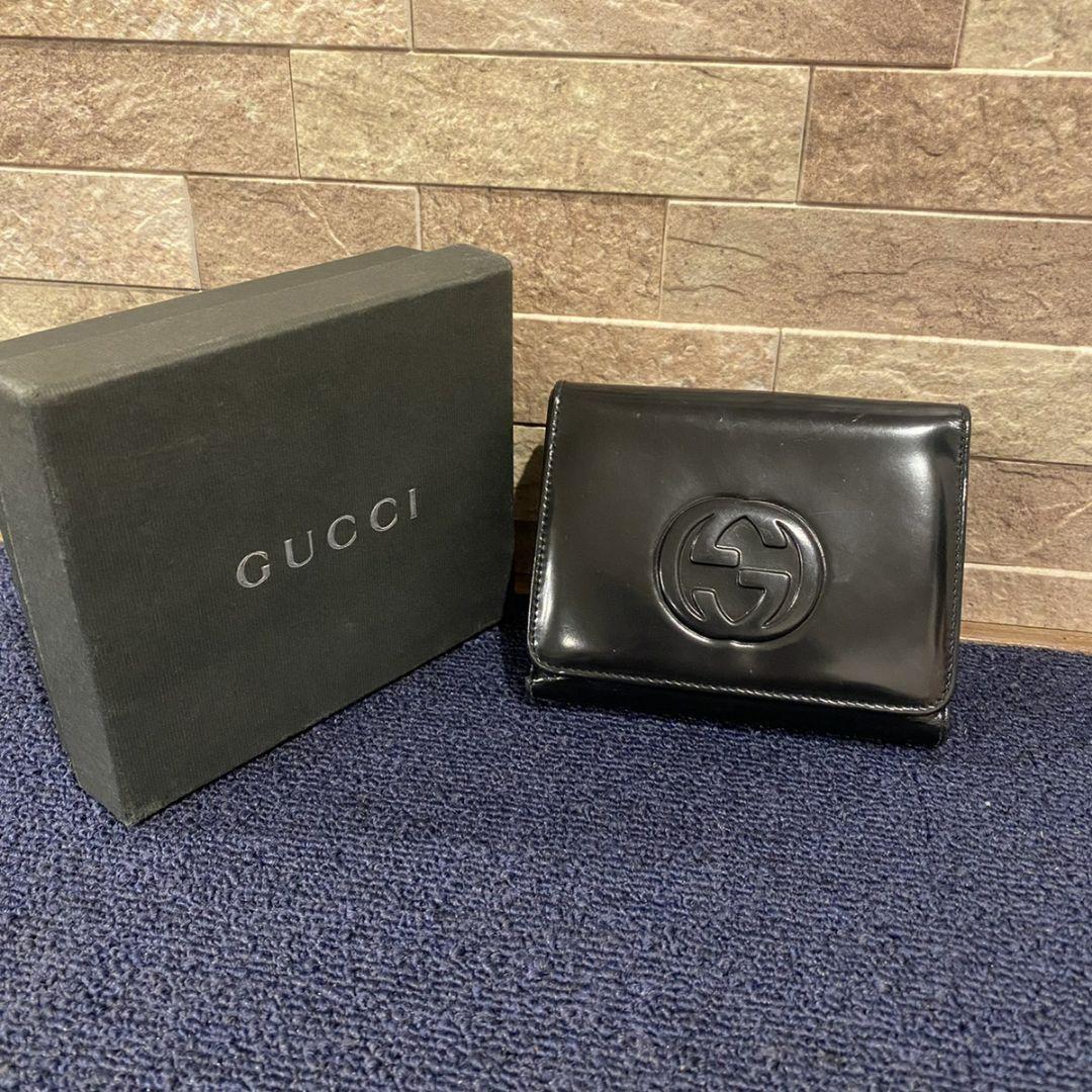 箱付き GUCCI グッチ 財布 ブラック カードケース ロゴ拍卖