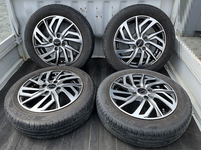 プレシャス C-1 14インチアルミホイール 4穴 PCD100 +45 155/65R14 ダンロップ エナセーブ 中古品 4本セット拍卖