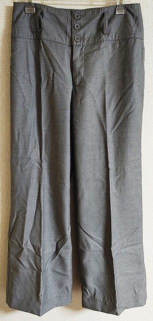 Mサイズ ETHIQUE 長ズボン ワイドパンツ 裏地付き グレー拍卖
