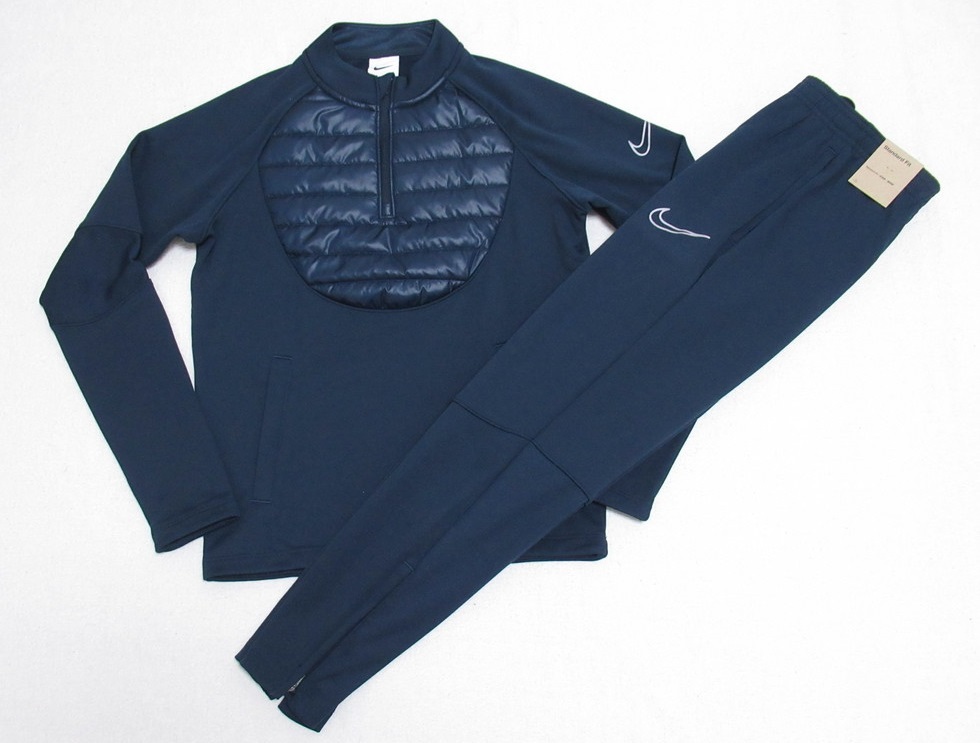 NIKE YTH アカデミー トレーナー パンツ セットアップ 紺 150 ナイキ 子供 サッカー ジャージ 上下セット サーマ DC9154-454 DC9158-454拍卖
