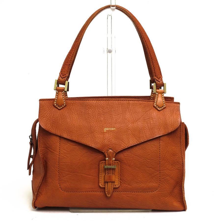 genten ゲンテン ハンドバッグ 41202 FALDA ファルダ 牛革 A5サイズ収納可 シボ革 シュリンクレザー 肩掛け ワンショルダーバッグ拍卖