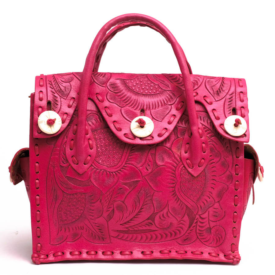 GRACE CONTINENTAL グレースコンチネンタル ハンドバッグ Carving Tribes Maestra S カービングトライブス マエストラ カービングレザー拍卖