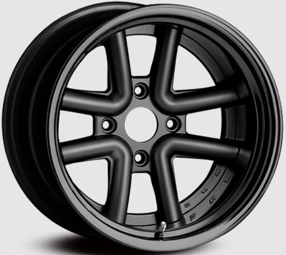 【M's】 WALD ホイール OCTOPUS RACING 1本 15インチ 7.0J マットブラック x ブラックリム 4穴 旧車 オクトパスレーシング ヴァルド拍卖