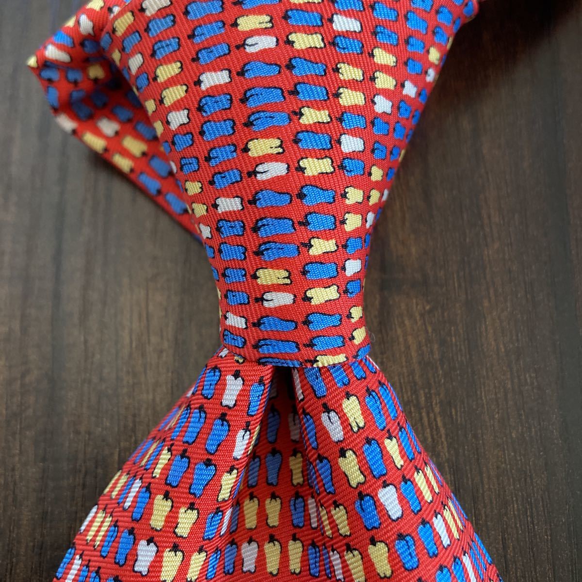 dunhill ダンヒル ネクタイ 赤 プリント柄拍卖